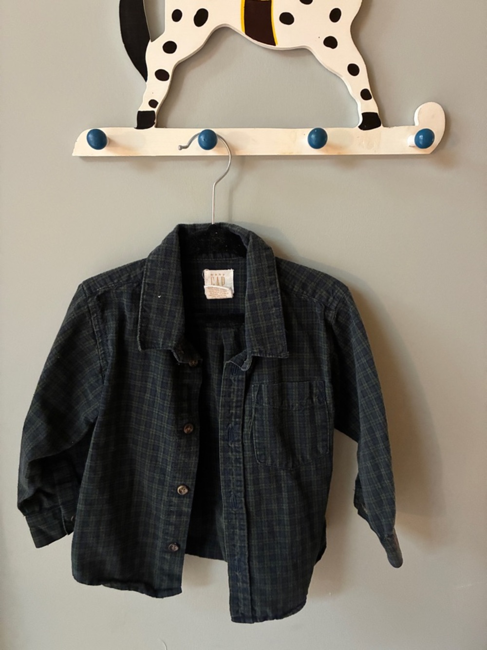 Vintage Gap green plaid button down shirt